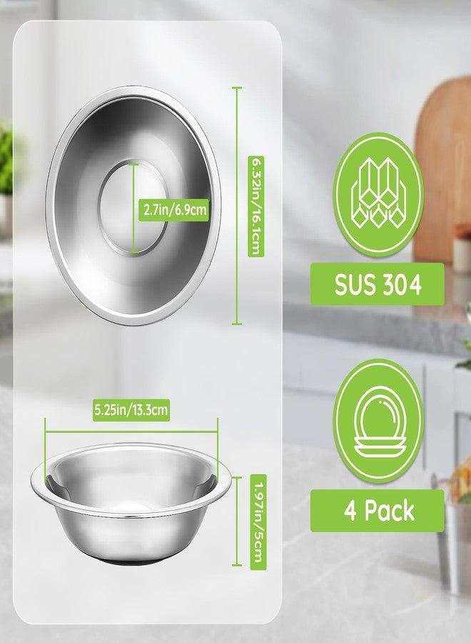 Offiper 304(18/8) Stainless Steel Mixing Bowls for Kitchen, 4 Pack 6.3" 13.67 fl.oz Metal Mixing Bowls Set Stackable for Baking Serving Cooking Food Prep Storage Dishwasher Safe Lightweight - Image 3