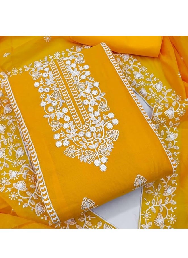 Accessorize Kingdom - Women's Chanderi Silk Woven Design Work Unstitched Dress Material - Image 1