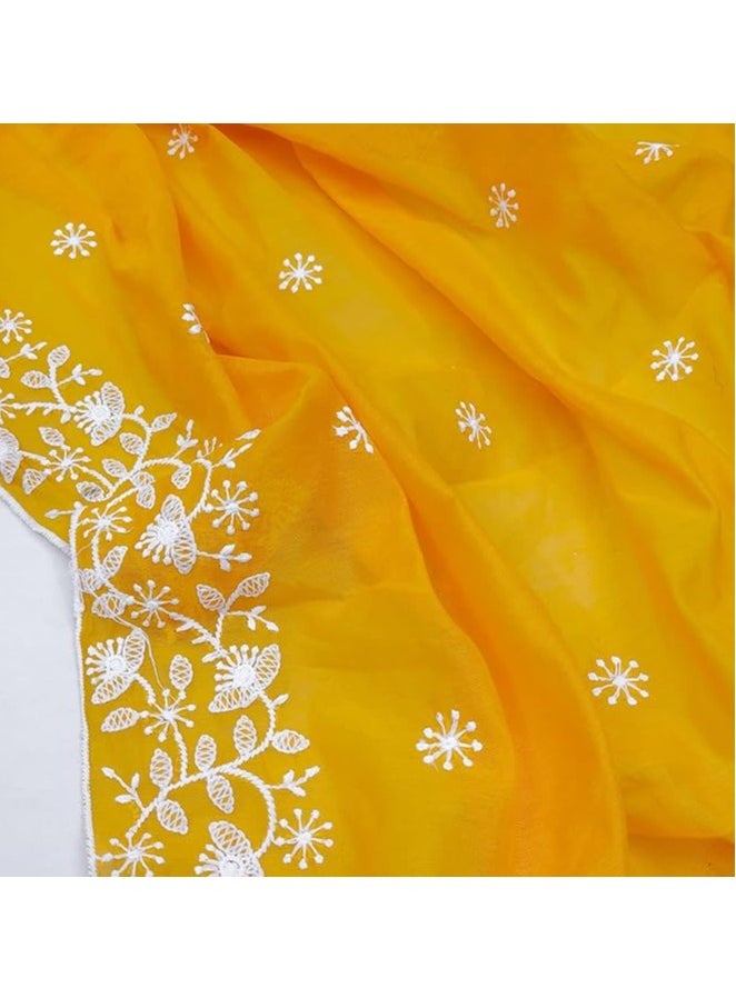 Accessorize Kingdom - Women's Chanderi Silk Woven Design Work Unstitched Dress Material - Image 1