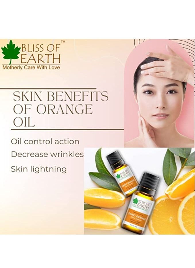 BLISS OF EARTH Bliss of earth Premium Tea Tree Sweet Orange Peppermint Organic Essential Oil Pure Natural Therapeutic Grade Combo 10ml Pack of 3  - Image 4