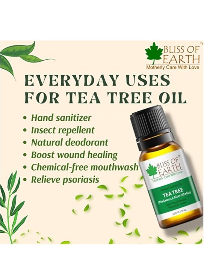 BLISS OF EARTH Bliss of earth Premium Tea Tree Sweet Orange Peppermint Organic Essential Oil Pure Natural Therapeutic Grade Combo 10ml Pack of 3  - Image 3