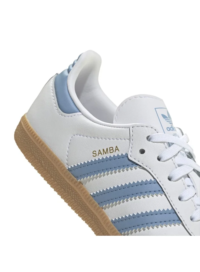 adidas أديداس سامبا OG C أبيض سنيكرز كاجوال للأطفال أولاد وبنات مقاس 2.5
