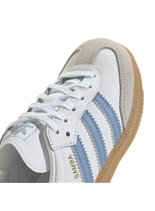 adidas أديداس سامبا OG C أبيض سنيكرز كاجوال للأطفال أولاد وبنات مقاس 2.5