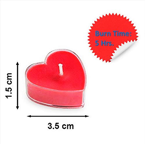 Shraddha Creation Scented Candles for Home Decor, Rose Fragrance, Heart Shape Wax Candle, Red Colour, Pack of 10, 3.5 x 1.5 Cm - Image 4