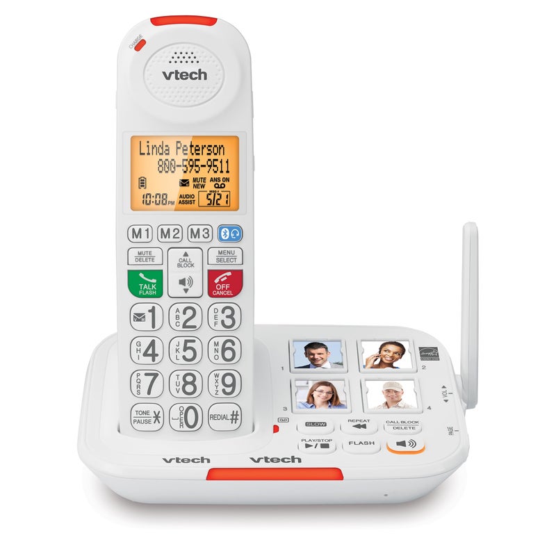 VTech Amplified Cordless Senior Phone with Answering Machine, Call Blocking, 90dB Ringer, Audio Assist, Big Buttons - Image 1