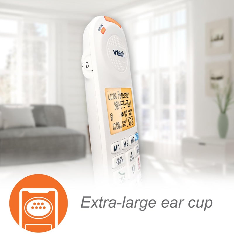 VTech Amplified Cordless Senior Phone with Answering Machine, Call Blocking, 90dB Ringer, Audio Assist, Big Buttons - Image 5