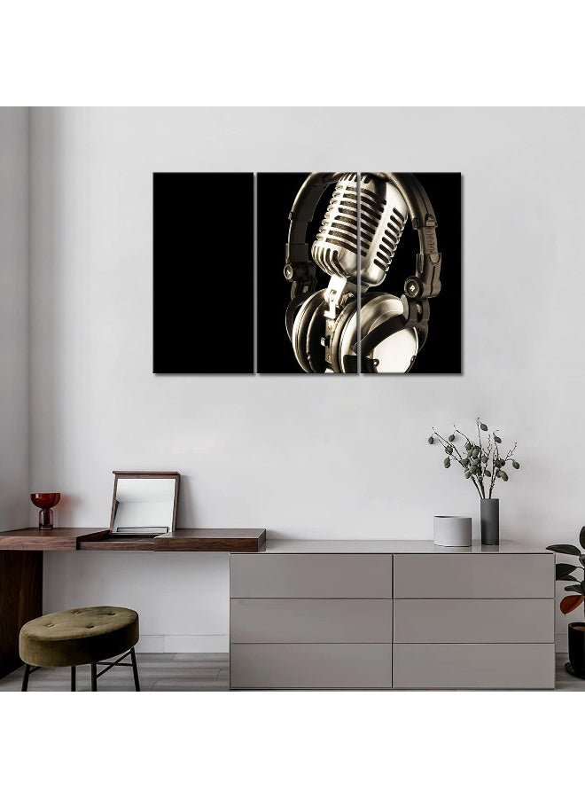 Home Trove Headphone And Microphone Hangs On It Wall Art Painting The Picture Print On Canvas Music Pictures For Home Decor Decoration Gift - Image 3