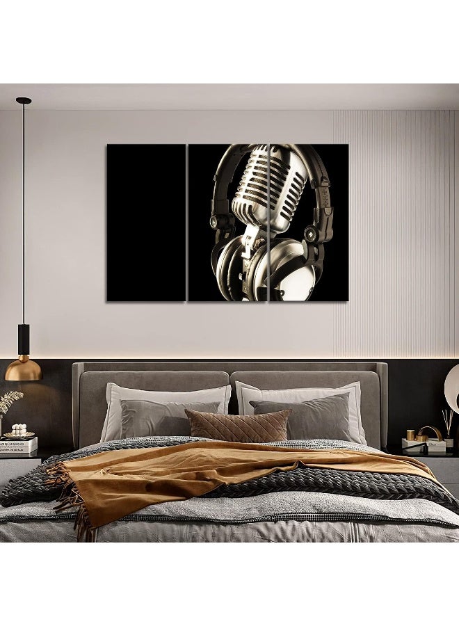 Home Trove Headphone And Microphone Hangs On It Wall Art Painting The Picture Print On Canvas Music Pictures For Home Decor Decoration Gift - Image 4
