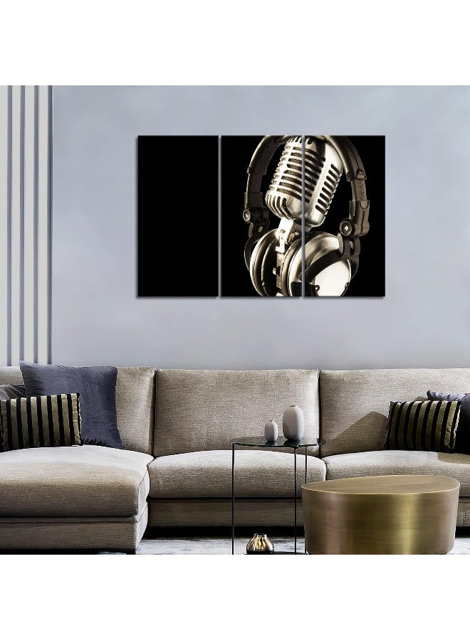 Home Trove Headphone And Microphone Hangs On It Wall Art Painting The Picture Print On Canvas Music Pictures For Home Decor Decoration Gift - Image 2
