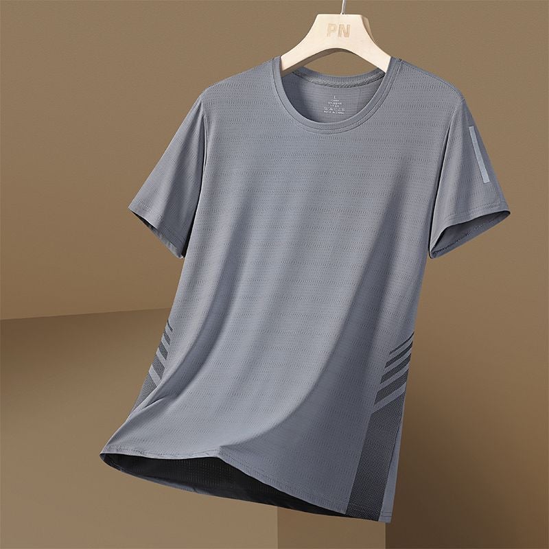 Short-Sleeved T-Shirt Men'S Summer Ice Silk All-Match Half-Sleeved Men'S Casual Plus Size T-Shirt Men'S Quick-Drying Loose Top T-Shirt - Image 1