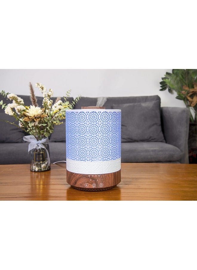 BlueHills 2500 Ml Xl Essential Oil Diffuser For Large Room Aroma Humidifier Home Decor Bed Baby Room Big Huge 2.5 L Capacity Long Run Color Lights Decorative Design High Mist Dark Wood Grain F004  - Image 2
