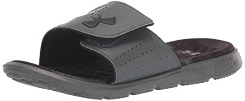 Under Armour Men's Ignite Pro Graphic Slide, (100) Pitch Gray/Pitch Gray/Black, 17, US - Image 4