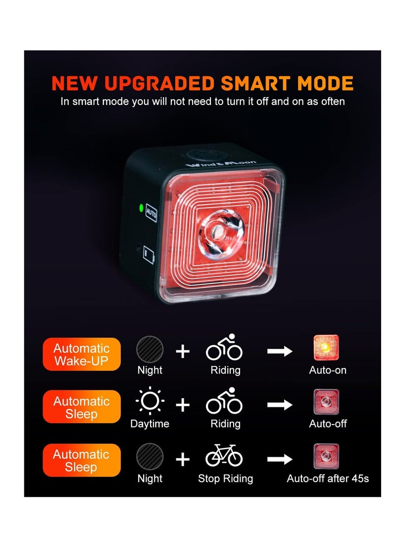 Y&D - Smart Bike Tail Light, Brake Sensing Rear Lights, USB Rechargeable Light Kit, IP66 Waterproof & Dustproof, 5 Modes, One-Piece Aluminum Alloy Bicycle Lights Front - Image 1