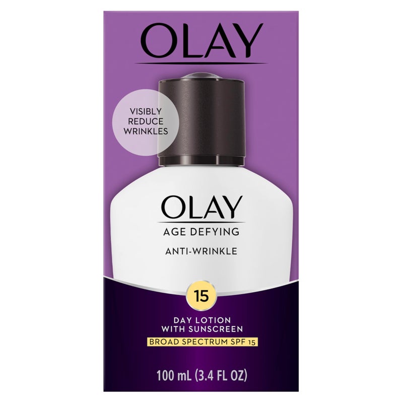 Olay Age Defying, Anti-Wrinkle Day Lotion with Sunscreen, SPF 15, 3.4 Oz. (Pack of 2) Packaging may Vary - Image 2