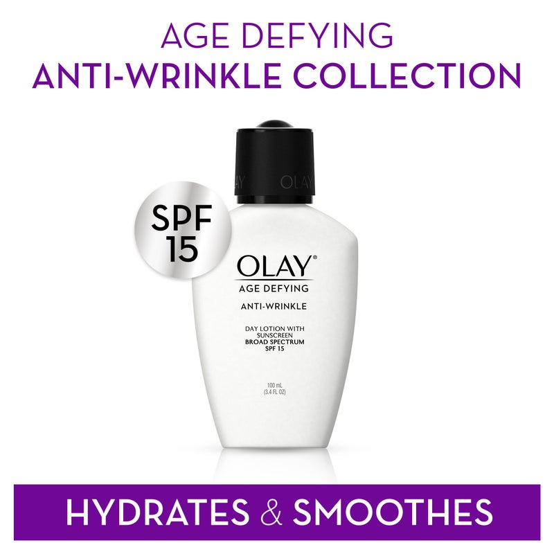 Olay Age Defying, Anti-Wrinkle Day Lotion with Sunscreen, SPF 15, 3.4 Oz. (Pack of 2) Packaging may Vary - Image 5