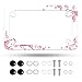 Omw2fyb Motorcycle Cherry Blossom License Plate Frame Sakura Flowers Stainless Steel Material Funny Motorbike License Plate Holder Motorcycle Accessories 7 X 4 Inch - Image 2