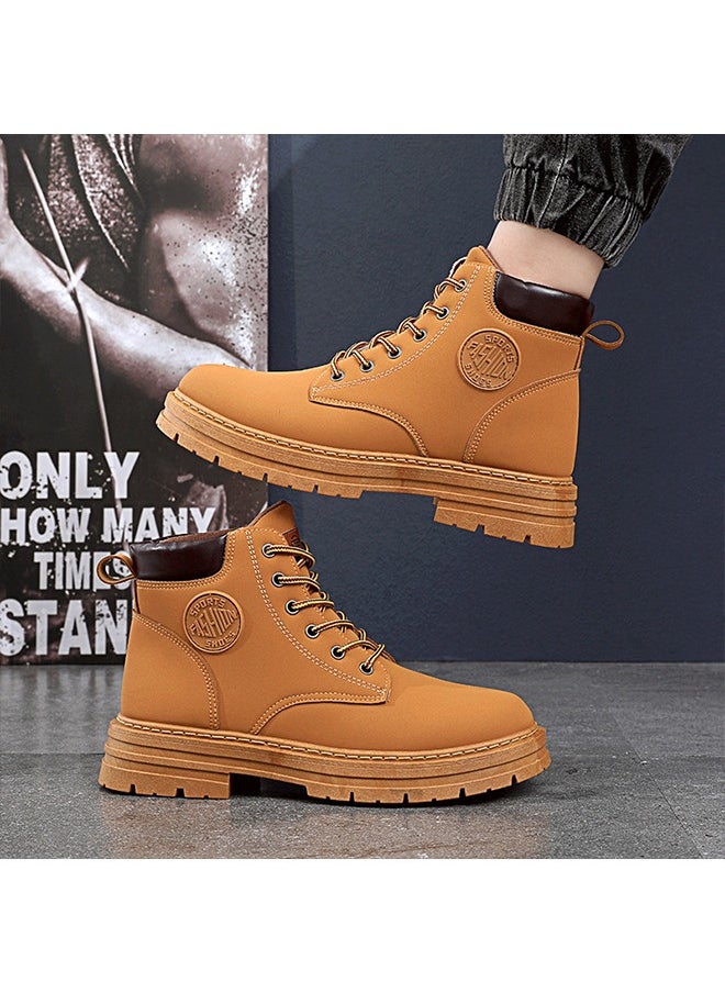 Beauenty Women's Ankle Boots Ladies Combat Ankle Winter Warm Soft Casual Shoes Women High Top Leather Martin Boots Women Low Heel Lace Up Outdoor Trekking Hiking Work Boots  - Image 3