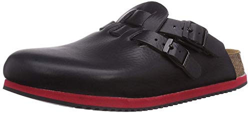 Birkenstock Men's Clogs, Black Black Ls Black Red, 8 US, Narrow - Image 1