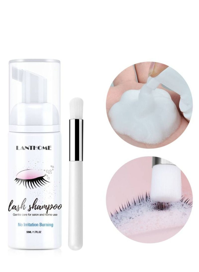 Lanthome Lash Shampoo 50ml Eyelash Extension Shampoo, Remove Makeup Residue & Mascara, Gentle Deep Cleansing and No Irritating or Burning for Eyelash Extension Foam - Perfect for Salon Use and Home Care - Image 3