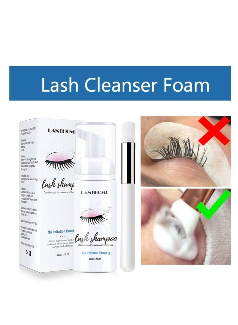 Lanthome Lash Shampoo 50ml Eyelash Extension Shampoo, Remove Makeup Residue & Mascara, Gentle Deep Cleansing and No Irritating or Burning for Eyelash Extension Foam - Perfect for Salon Use and Home Care - Image 4
