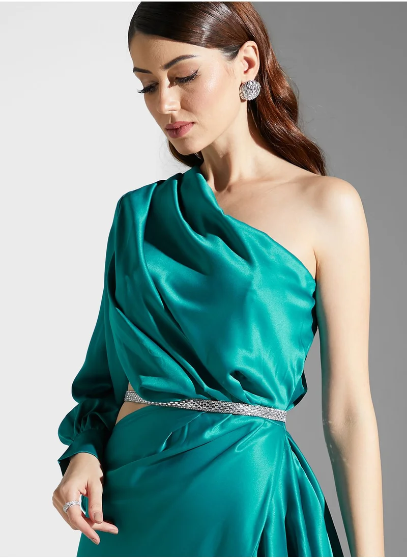 Namshi x Zena Louay One Shoulder Dress With Cutout