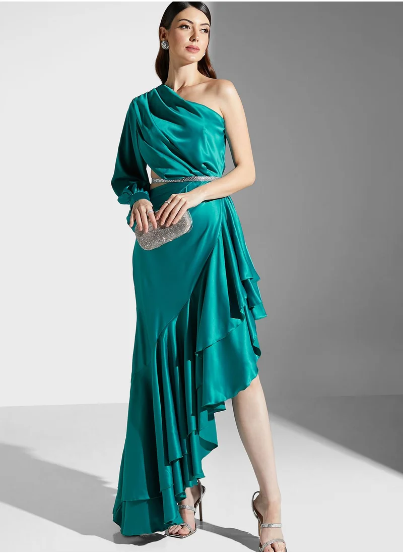 Namshi x Zena Louay One Shoulder Dress With Cutout