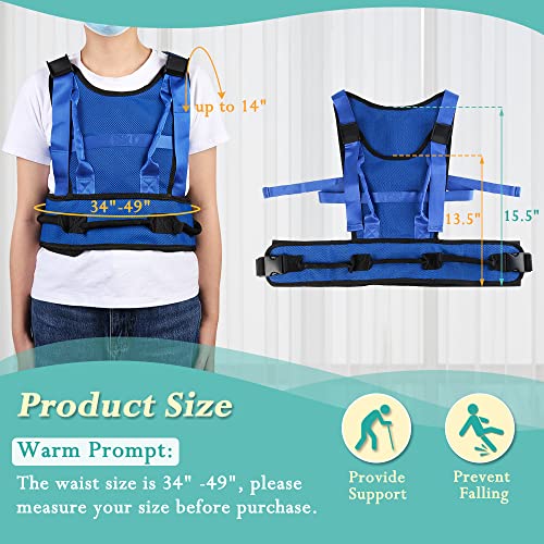 KAVIL Gait Belt for Seniors Transfer Gate Belt for Elderly Lifting with 8 Handles Physical Therapy Lift Assist Patient Fall Prevention Medical Walking Standing Aids Supports Safety Harness (Mesh - Blue) - Image 2