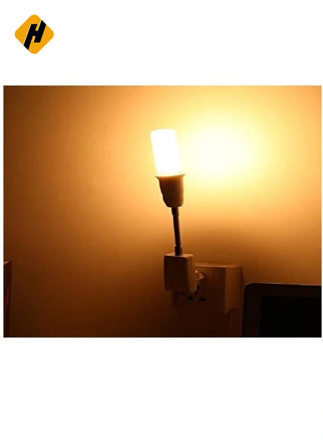HuHa Plug in Light Socket Adapter with On/Off Switch, flexible neck Extension Lamp Bulb Holder Converter for night light Bedside lamp wall lamp bases  - Image 3