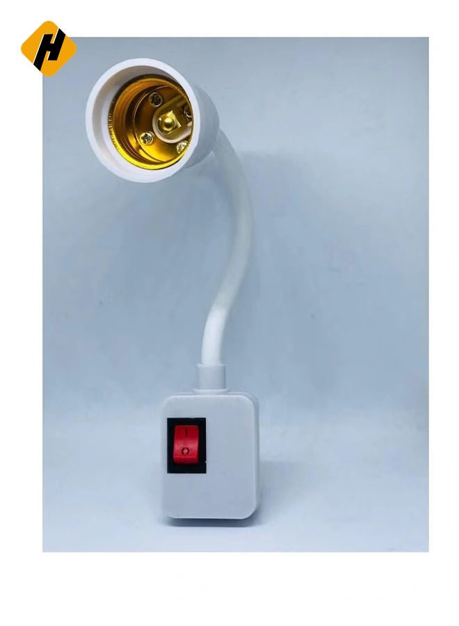 HuHa Plug in Light Socket Adapter with On/Off Switch, flexible neck Extension Lamp Bulb Holder Converter for night light Bedside lamp wall lamp bases  - Image 5