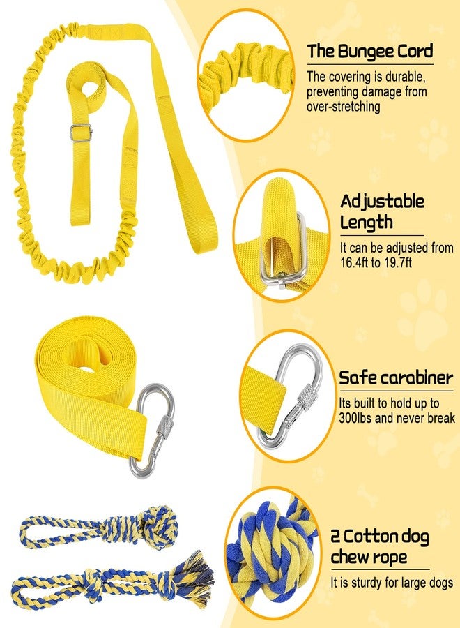 XiaZ Tug of War Dog Toy, Interactive Dogs Toy Bungee Hanging Tether with 2 Chew Rope Toys, Heavy Duty Puppy Outdoor Activity Aggressive Chewers Best Small to Large Boredom Exercise and Play (Yellow) - Image 2