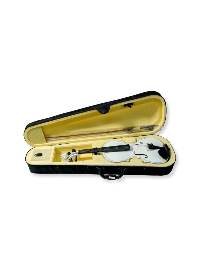 شتاينر كمان ستاينر V-10 – بالحجم الكامل 4/4 للطلاب، جسم من القيقب، لوحة أصابع من خشب الأبنوس الصناعي، لمسة نهائية بيضاء لامعة مع حقيبة وقوس وراتنج - Image 2