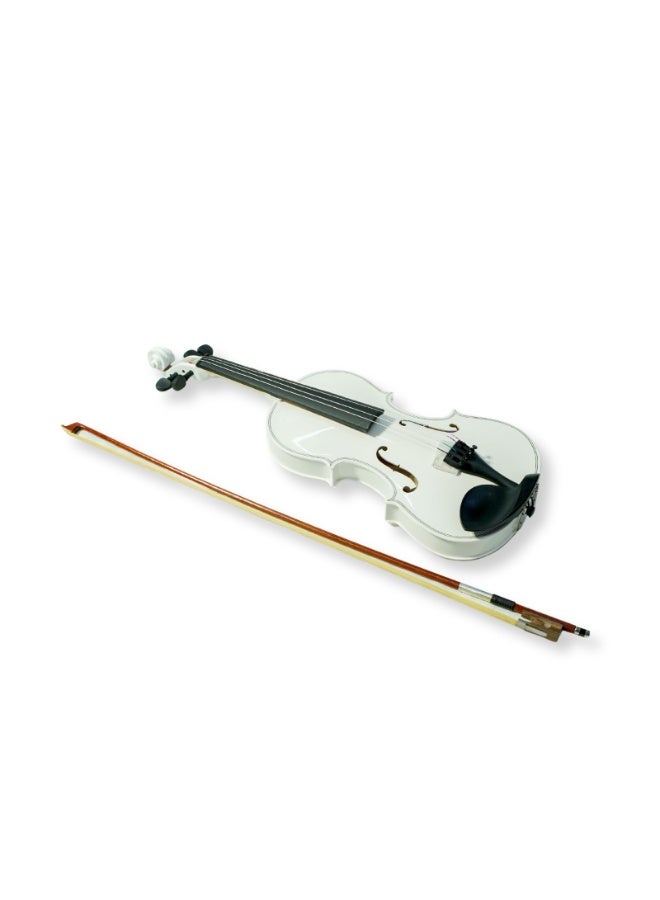 شتاينر كمان ستاينر V-10 – بالحجم الكامل 4/4 للطلاب، جسم من القيقب، لوحة أصابع من خشب الأبنوس الصناعي، لمسة نهائية بيضاء لامعة مع حقيبة وقوس وراتنج - Image 1
