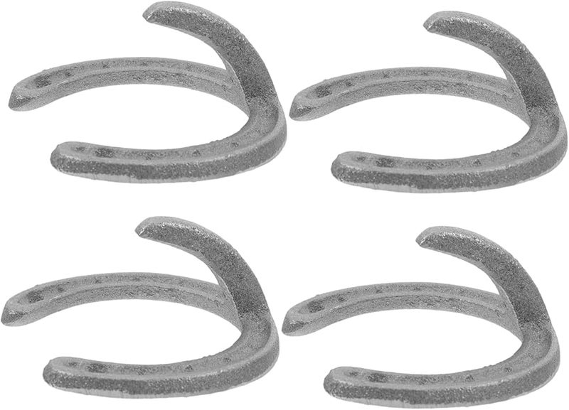 Vintage Cast Iron Horseshoe Hooks 4Pcs Rustic Western Wall Hangers for Coats Keys Hats - Image 1