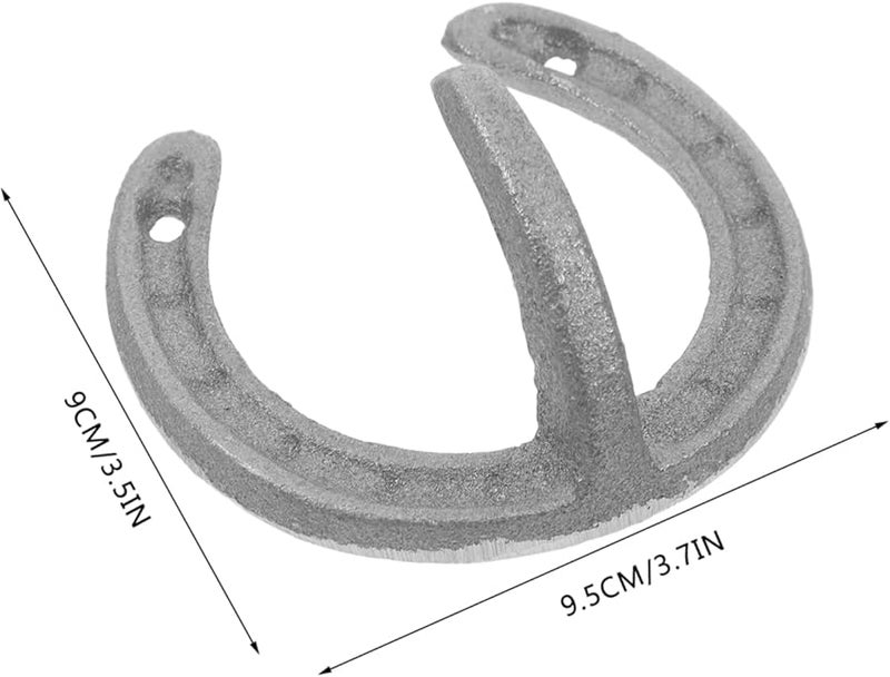 Vintage Cast Iron Horseshoe Hooks 4Pcs Rustic Western Wall Hangers for Coats Keys Hats - Image 3