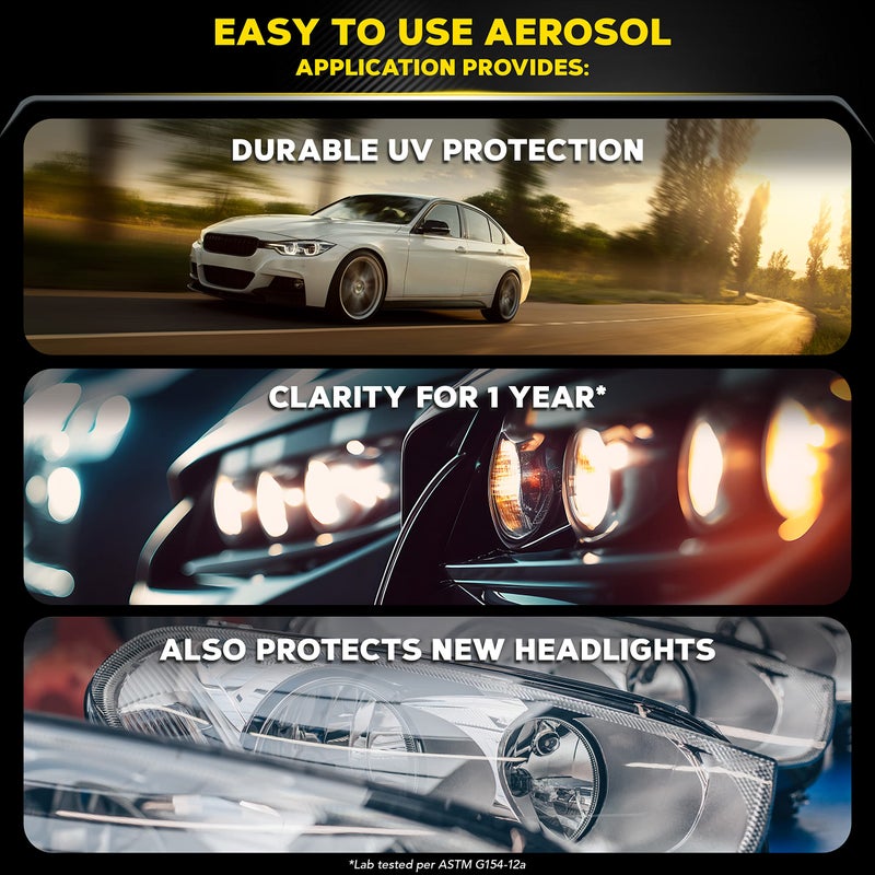 Meguiar's Keep Clear Headlight Coating - Durable, Long-Lasting Protection Prevents Oxidation and Prevents Yellowing for a Year - Easy Application - 4 Oz Aerosol - Image 3