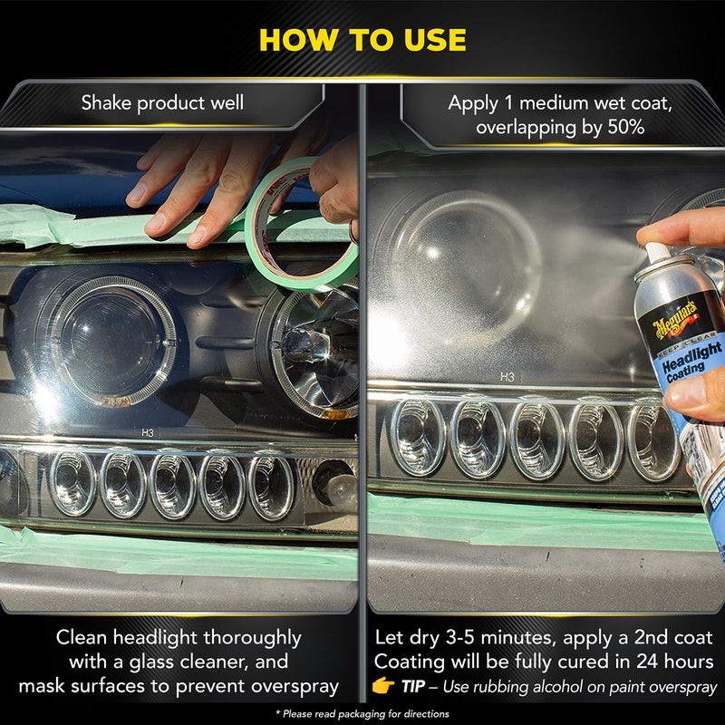Meguiar's Keep Clear Headlight Coating - Durable, Long-Lasting Protection Prevents Oxidation and Prevents Yellowing for a Year - Easy Application - 4 Oz Aerosol - Image 4