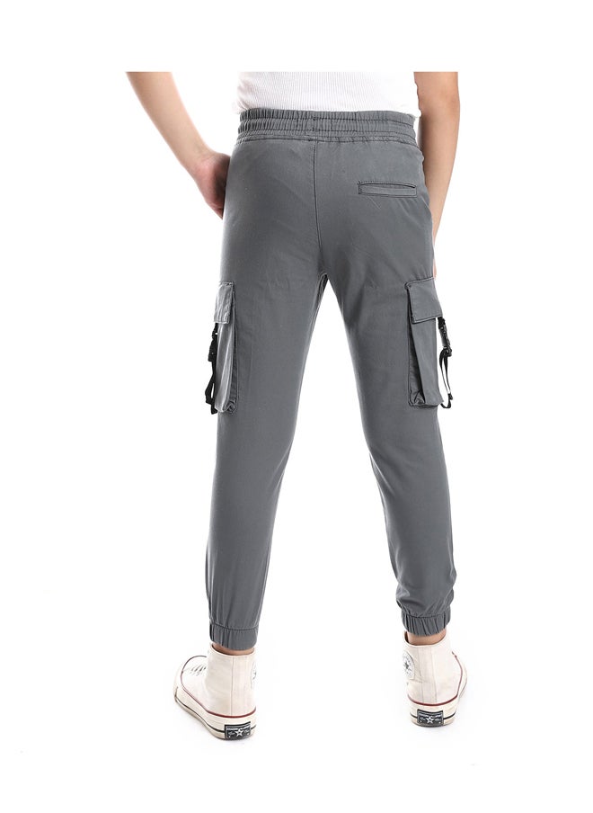 Andora - Boys Cargo Pants Elastic Hem With 2 Pockets _ Gray - Image 1
