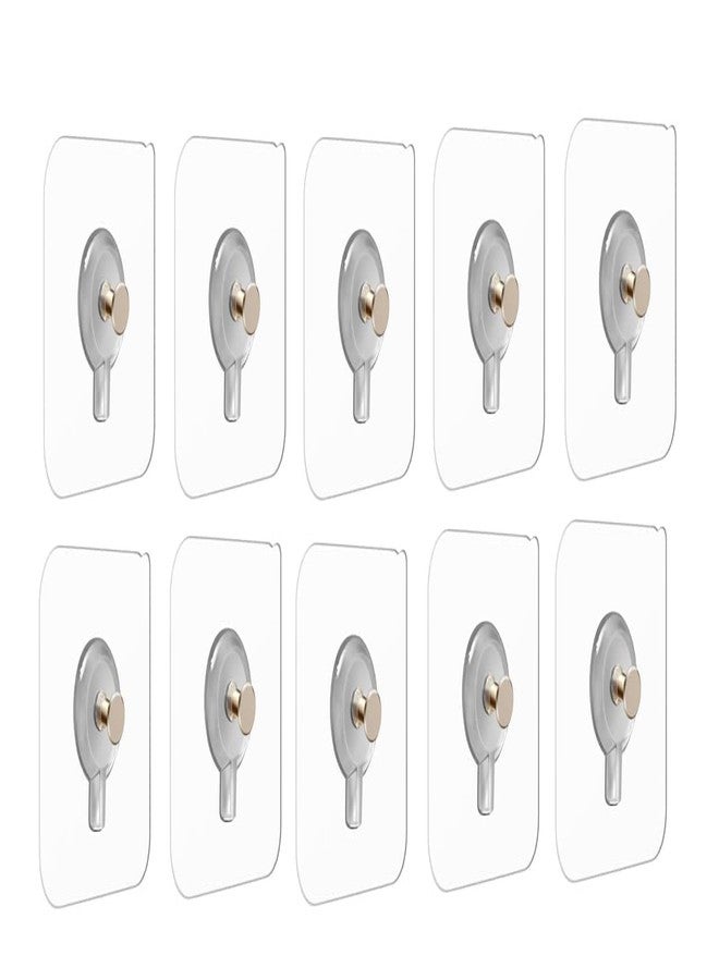Boniry Nail Free Photo Frame Wall Hook Screw Adhesive Non-Trace No Drilling for Bathroom Shower Kitchen Installation Hanging, Waterproof Transparent Screws Hook - 10 Pcs - Image 3