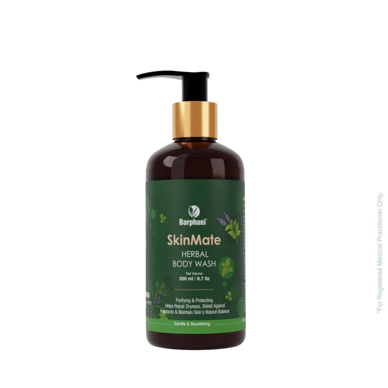 Barphani SkinMate Herbal Body Wash Natural Skincare For Dry Sensitive Skin Gentle Ayurvedic Care For Skin Discomfort Irritation SLS SLES ParabenFree - Image 1