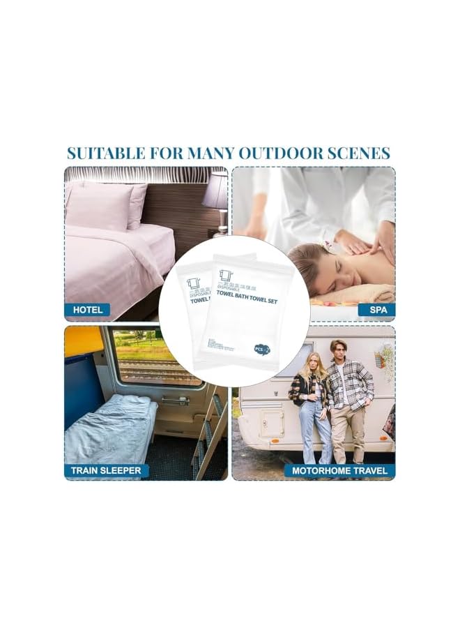 The Bros 6 PCS Disposable Towels Bath Towels Set,Portable Soft Individual Packing Bath Towel and Face Towel Durable Thicken Cotton Hair Drying Towels Body for Towels Travel Hotel Salon Swimming Camping - Image 2