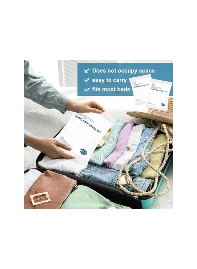 The Bros 6 PCS Disposable Towels Bath Towels Set,Portable Soft Individual Packing Bath Towel and Face Towel Durable Thicken Cotton Hair Drying Towels Body for Towels Travel Hotel Salon Swimming Camping - Image 5