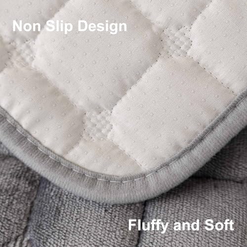 Aucrovee Velvet Washable Couch Cover for Pets Dogs, Non Slip Sectional Sofa Covers for 3 Cushion Couch Sofa L Sharped Sofa Slipcovers, Furniture Protector (1 PCS 36"x82", Dark Grey) - Image 5