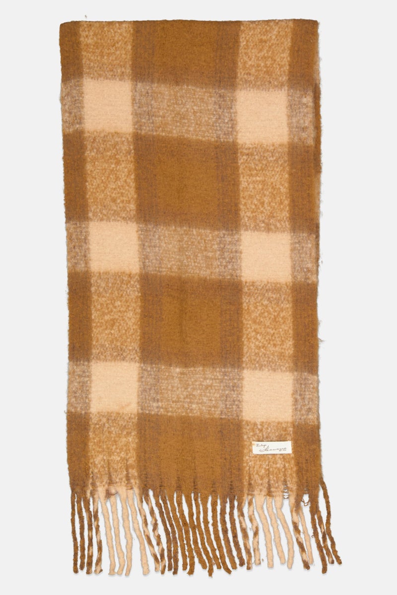 Vintage Havana Women Checkered Tassel Scarves 192 x 56 cm, Multi Color - Image 2