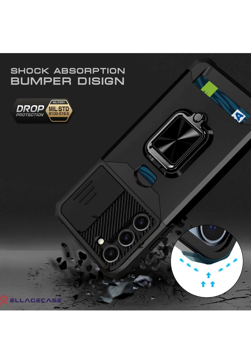 ELLAGECASE Impact-Resistant Case with Card Slot, Stand & Solid Camera Protection for Samsung Galaxy S23 Plus – Includes Hidden Metal Plate  - Image 2