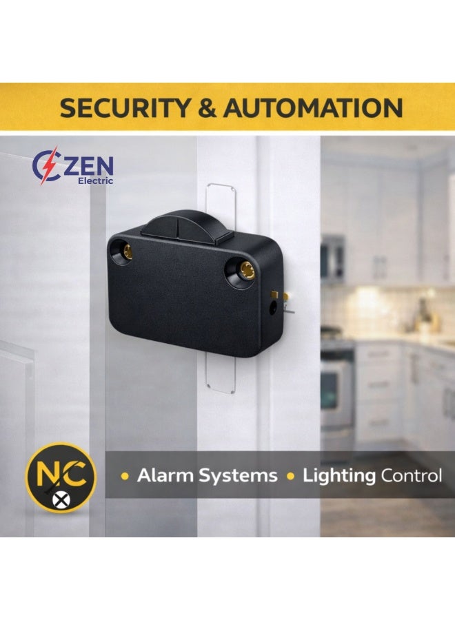 CZEN ELECTRIC Cabinet Door Push Button Switch (NC), 2A 250V Normally Closed Door Switch, Wardrobe & Cabinet Light Control, Black Inline Furniture Switch - Image 5