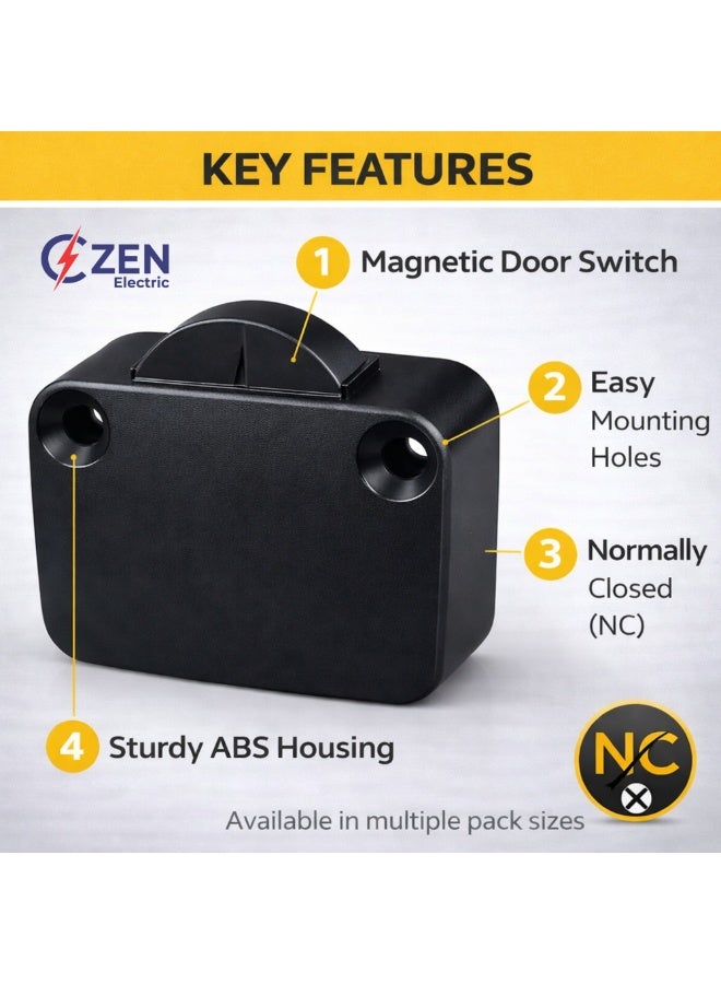 CZEN ELECTRIC Cabinet Door Push Button Switch (NC), 2A 250V Normally Closed Door Switch, Wardrobe & Cabinet Light Control, Black Inline Furniture Switch - Image 3