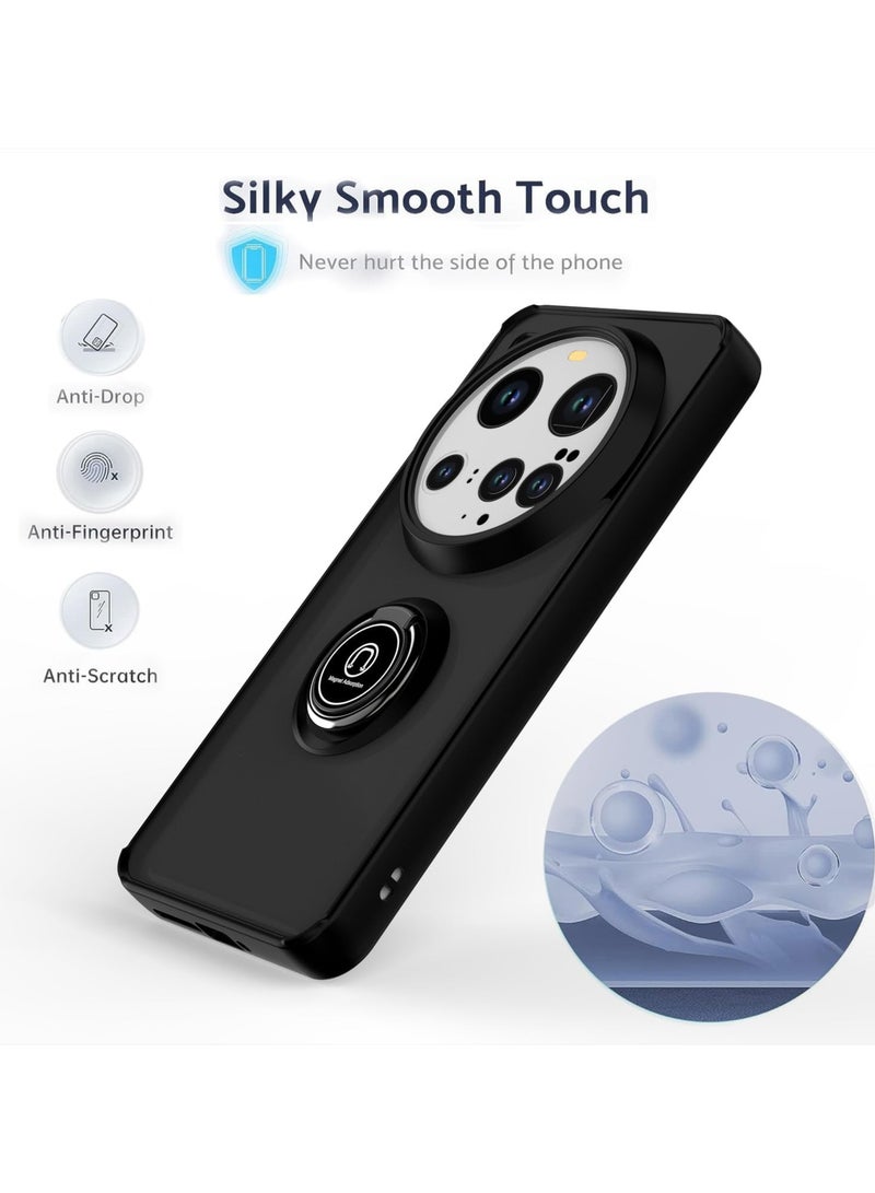 general Compatible Xiaomi 15 Ultra 5G Case with Ring Holder, PC +TPU Shockproof Bumper Case Matte Translucent Protective Case - Image 3