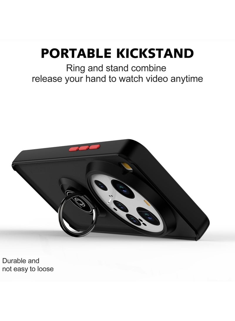 general Compatible Xiaomi 15 Ultra 5G Case with Ring Holder, PC +TPU Shockproof Bumper Case Matte Translucent Protective Case - Image 2