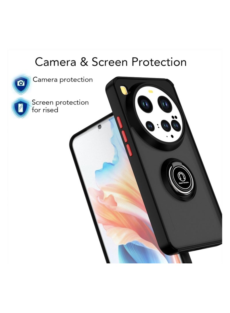 general Compatible Xiaomi 15 Ultra 5G Case with Ring Holder, PC +TPU Shockproof Bumper Case Matte Translucent Protective Case - Image 4