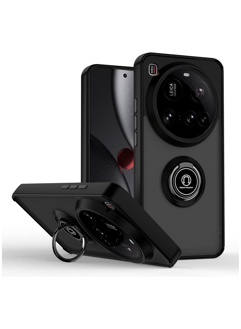general Compatible Xiaomi 15 Ultra 5G Case with Ring Holder, PC +TPU Shockproof Bumper Case Matte Translucent Protective Case - Image 1